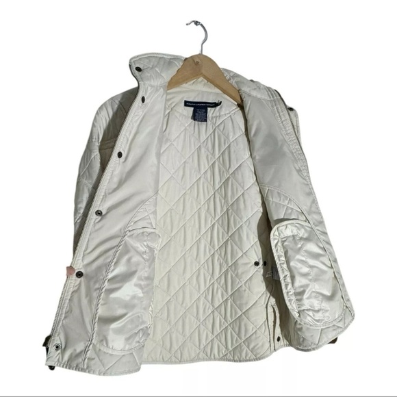 Ralph Lauren Sport Quilted Jacket Coat Barn Crest Corduroy Equestrian Ivory S - Picture 6 of 7